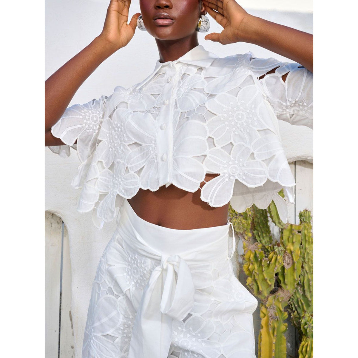 Damen-Zweiteiler – Crop-Top und hochtaillierte Palazzo-Hose für den Sommer-HauteBerlin