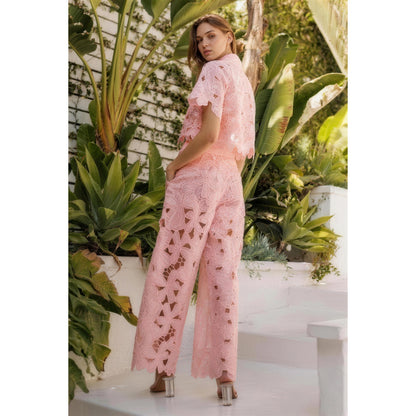 Damen-Zweiteiler – Crop-Top und hochtaillierte Palazzo-Hose für den Sommer-HauteBerlin
