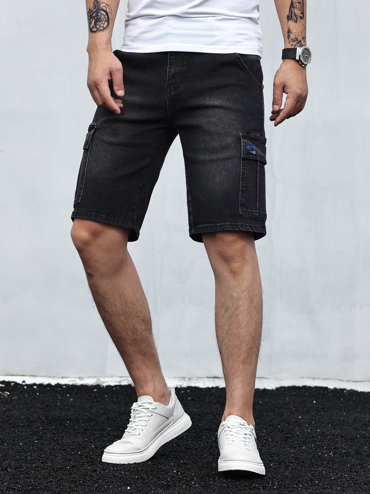 Denim Cargo Shorts | Casual | Stretch | Denim Shorts | Herren Shorts-HauteBerlin