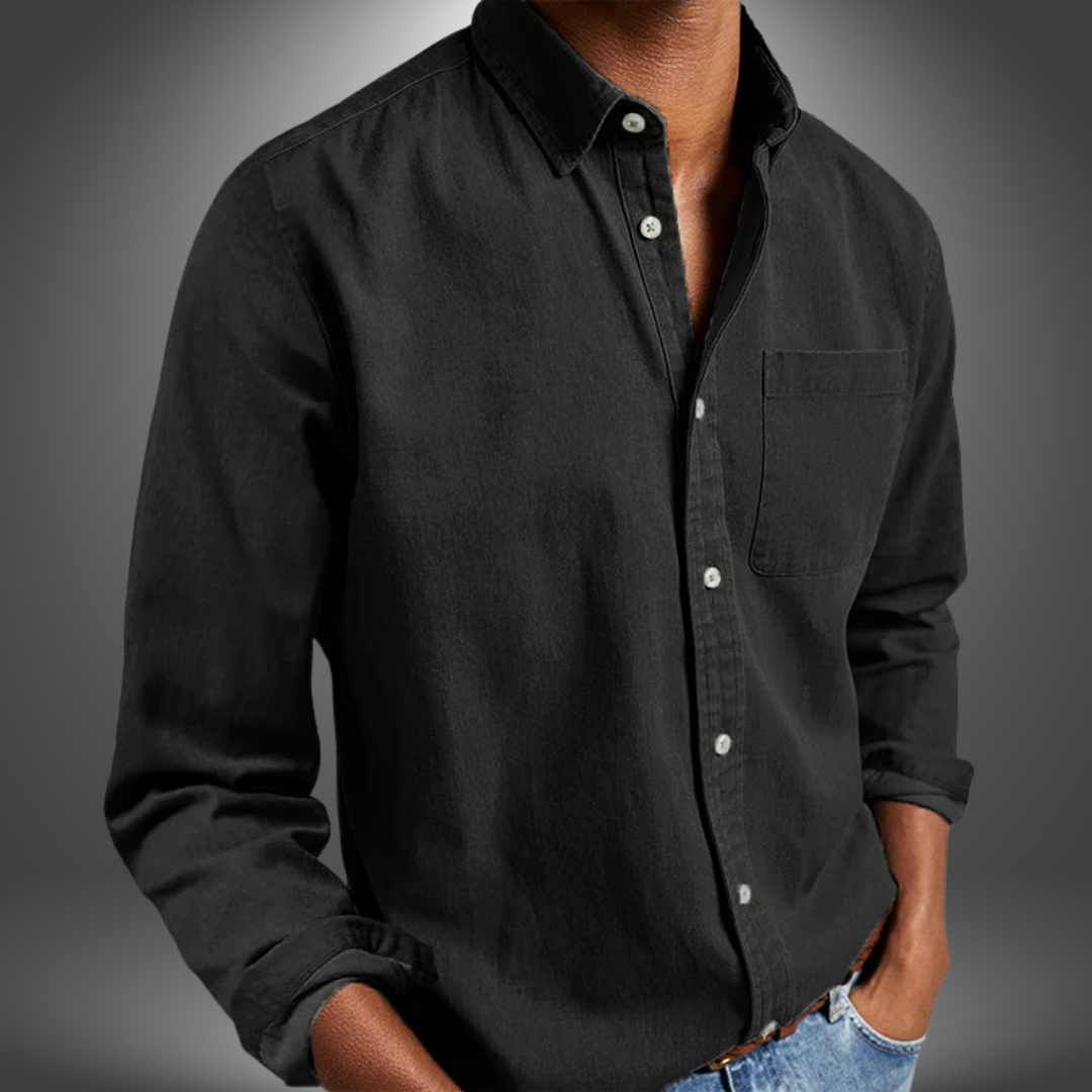 Denim Hemd | Langarm | Normale Passform | Button-Up Hemd | Herrenhemden-HauteBerlin