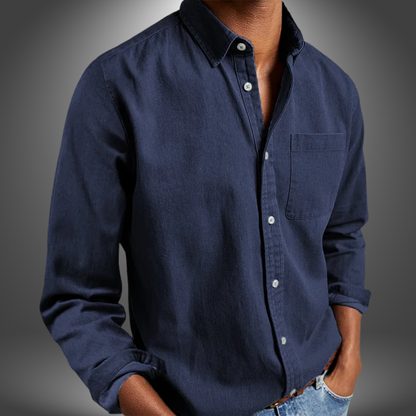 Denim Hemd | Langarm | Normale Passform | Button-Up Hemd | Herrenhemden-HauteBerlin
