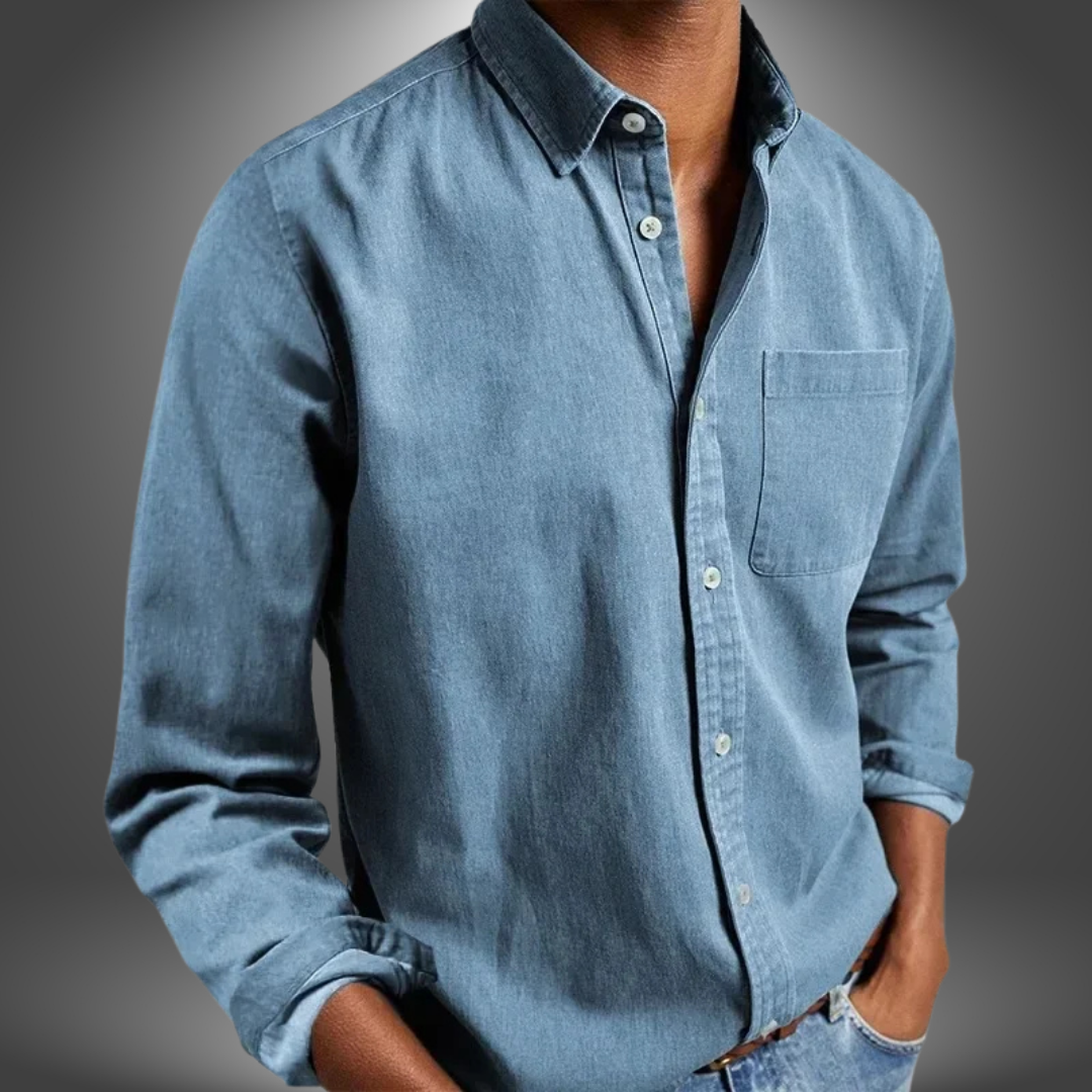 Denim Hemd | Langarm | Normale Passform | Button-Up Hemd | Herrenhemden-HauteBerlin