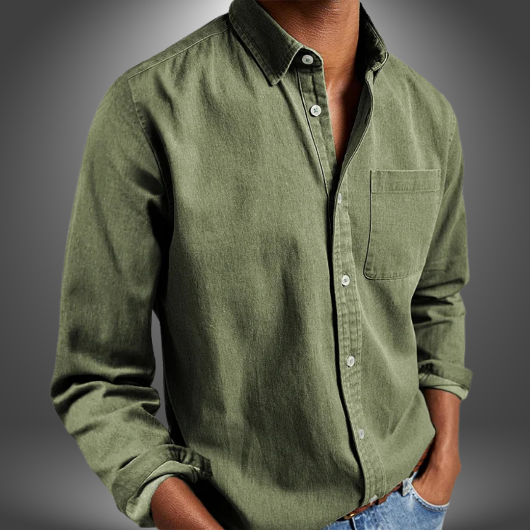 Denim Hemd | Langarm | Normale Passform | Button-Up Hemd | Herrenhemden-HauteBerlin