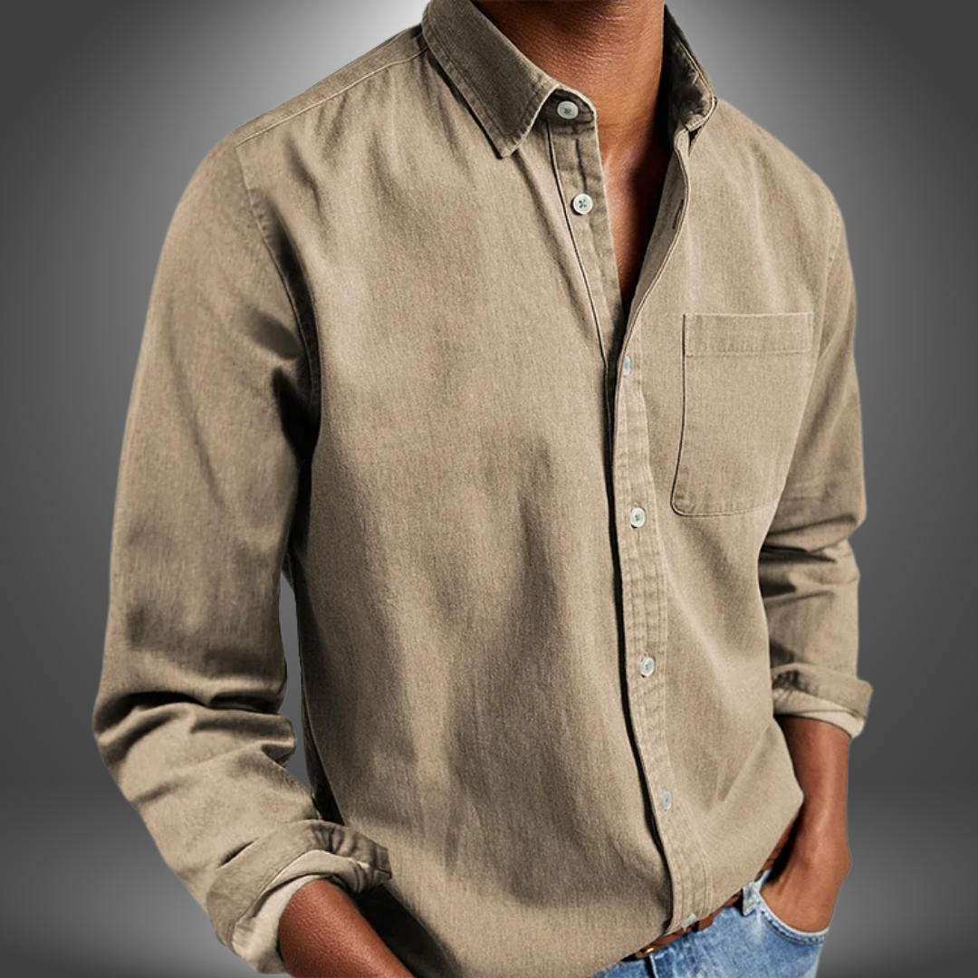 Denim Hemd | Langarm | Normale Passform | Button-Up Hemd | Herrenhemden-HauteBerlin