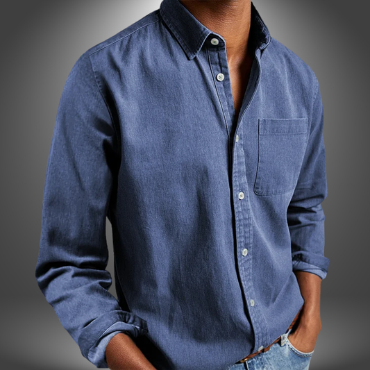 Denim Hemd | Langarm | Normale Passform | Button-Up Hemd | Herrenhemden-HauteBerlin