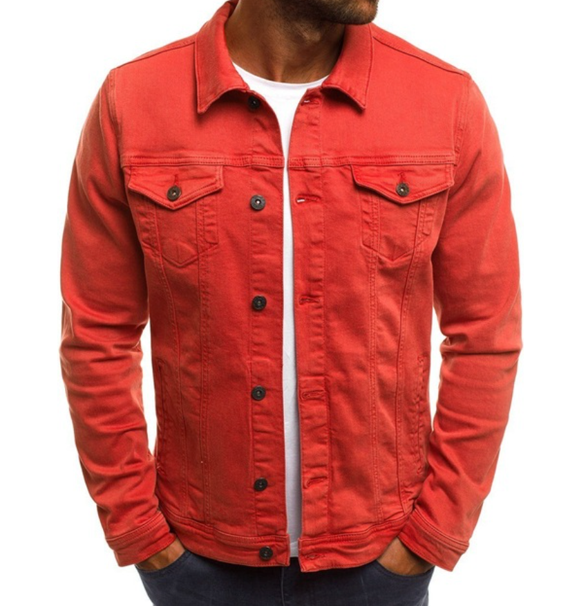 Denim-Jacke - Herren Button-Up Slim Fit Sommer Jeansjacke-HauteBerlin