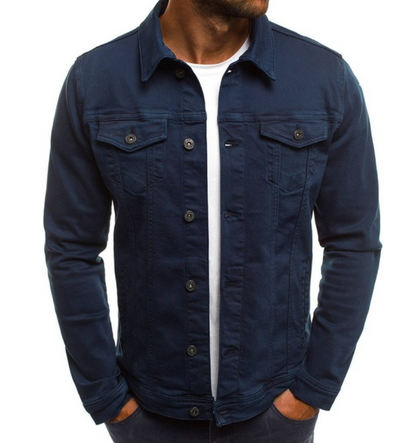 Denim-Jacke - Herren Button-Up Slim Fit Sommer Jeansjacke-HauteBerlin