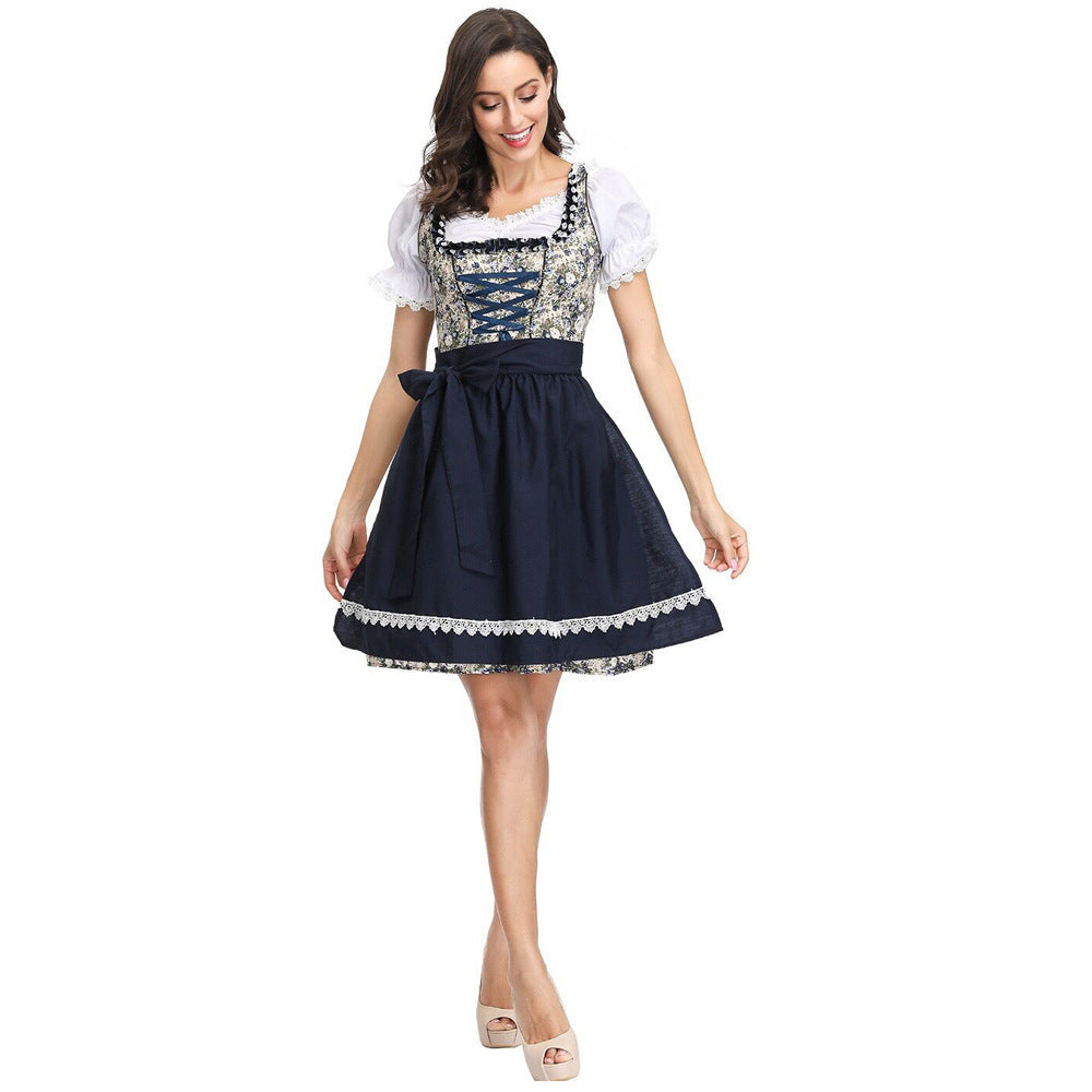 Dirndl - Damen Spitze Kurz Navyblau Oktoberfest-HauteBerlin