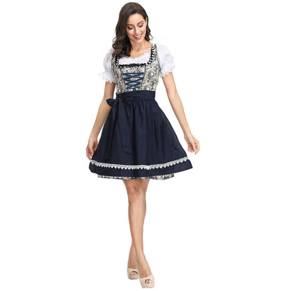 Dirndl - Damen Spitze Kurz Navyblau Oktoberfest-HauteBerlin