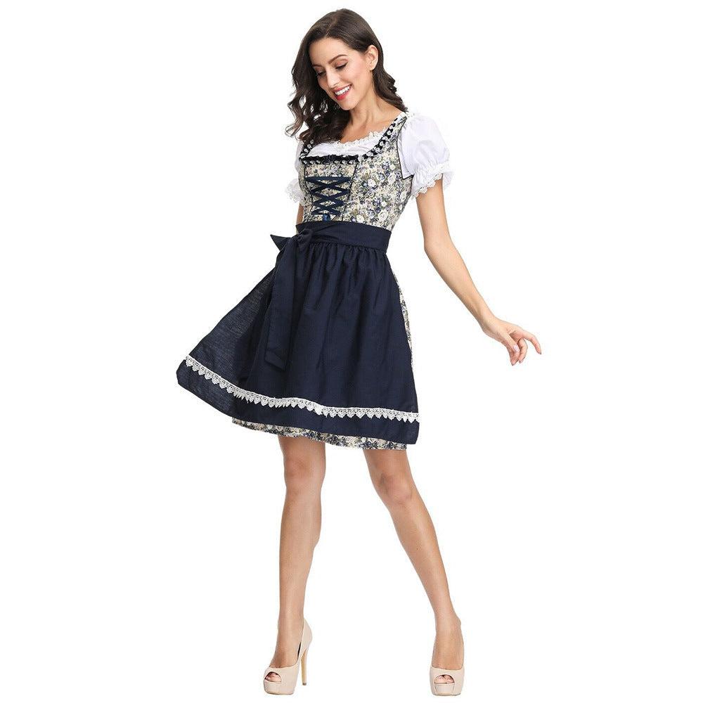 Dirndl - Damen Spitze Kurz Navyblau Oktoberfest-HauteBerlin