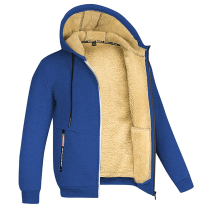Fellgefütterter Hoodie – Warm – Mit Reißverschluss – Winter-Hoodie – Herren-Hoodie-Jacke-HauteBerlin