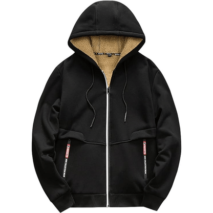 Fellgefütterter Hoodie – Warm – Mit Reißverschluss – Winter-Hoodie – Herren-Hoodie-Jacke-HauteBerlin