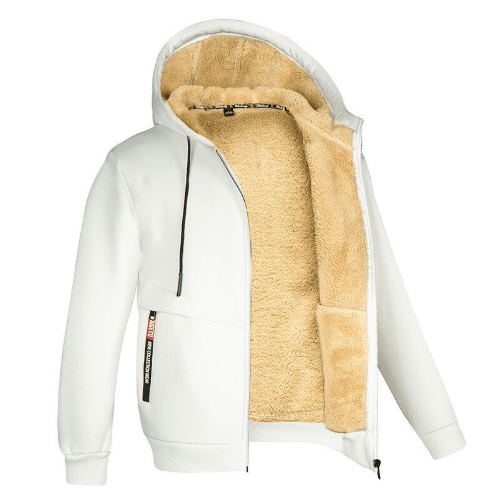 Fellgefütterter Hoodie – Warm – Mit Reißverschluss – Winter-Hoodie – Herren-Hoodie-Jacke-HauteBerlin