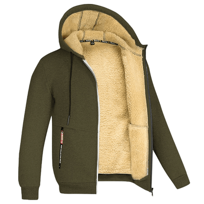 Fellgefütterter Hoodie – Warm – Mit Reißverschluss – Winter-Hoodie – Herren-Hoodie-Jacke-HauteBerlin