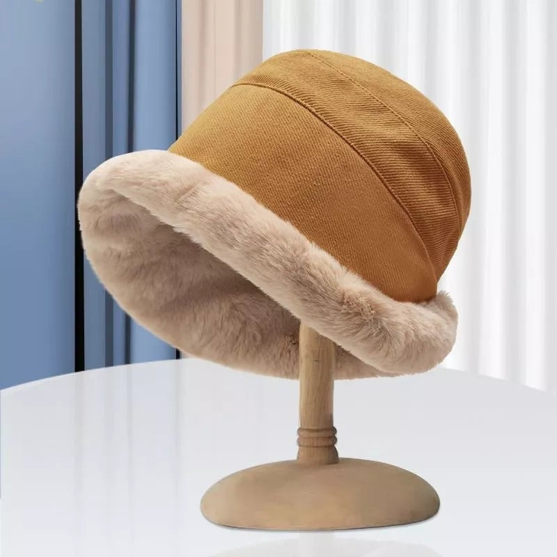 Fischerhut Damen Winter | Bucket Hat | Kunstfell Rand | Gefüttert-HauteBerlin