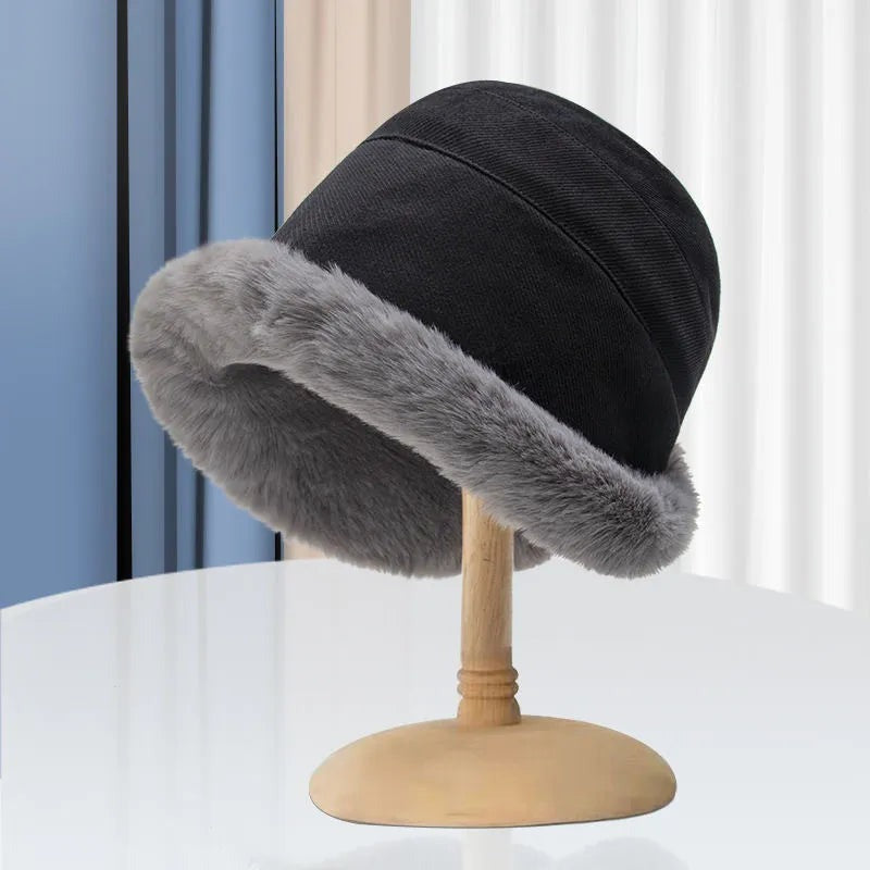 Fischerhut Damen Winter | Bucket Hat | Kunstfell Rand | Gefüttert-HauteBerlin