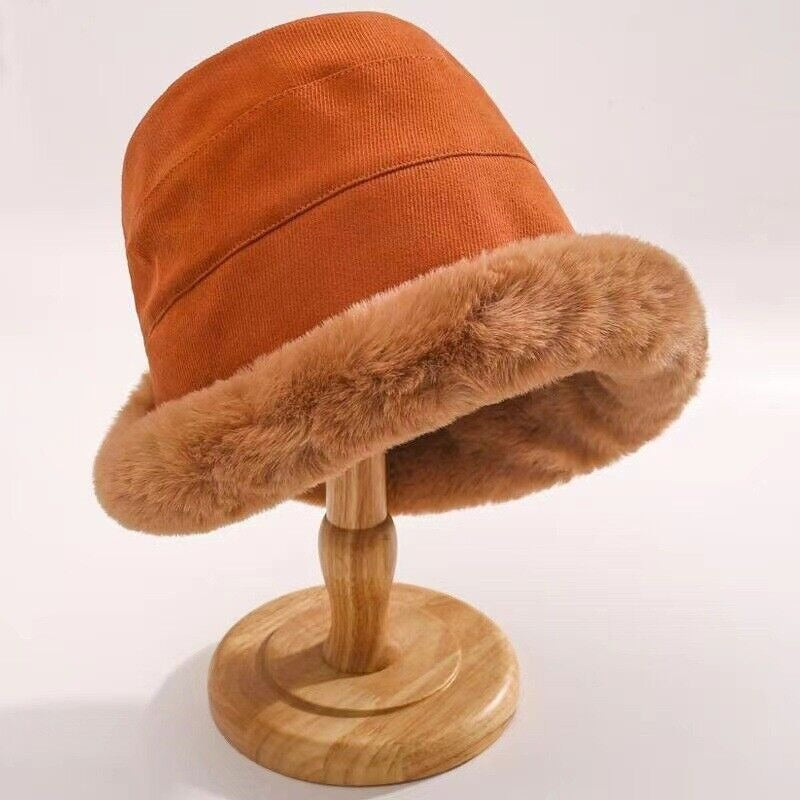 Fischerhut Damen Winter | Bucket Hat | Kunstfell Rand | Gefüttert-HauteBerlin