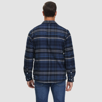 Flanelljacke – Kariertes, Mit Fleece Gefüttertes Herren-Overshirt für den Winter-HauteBerlin