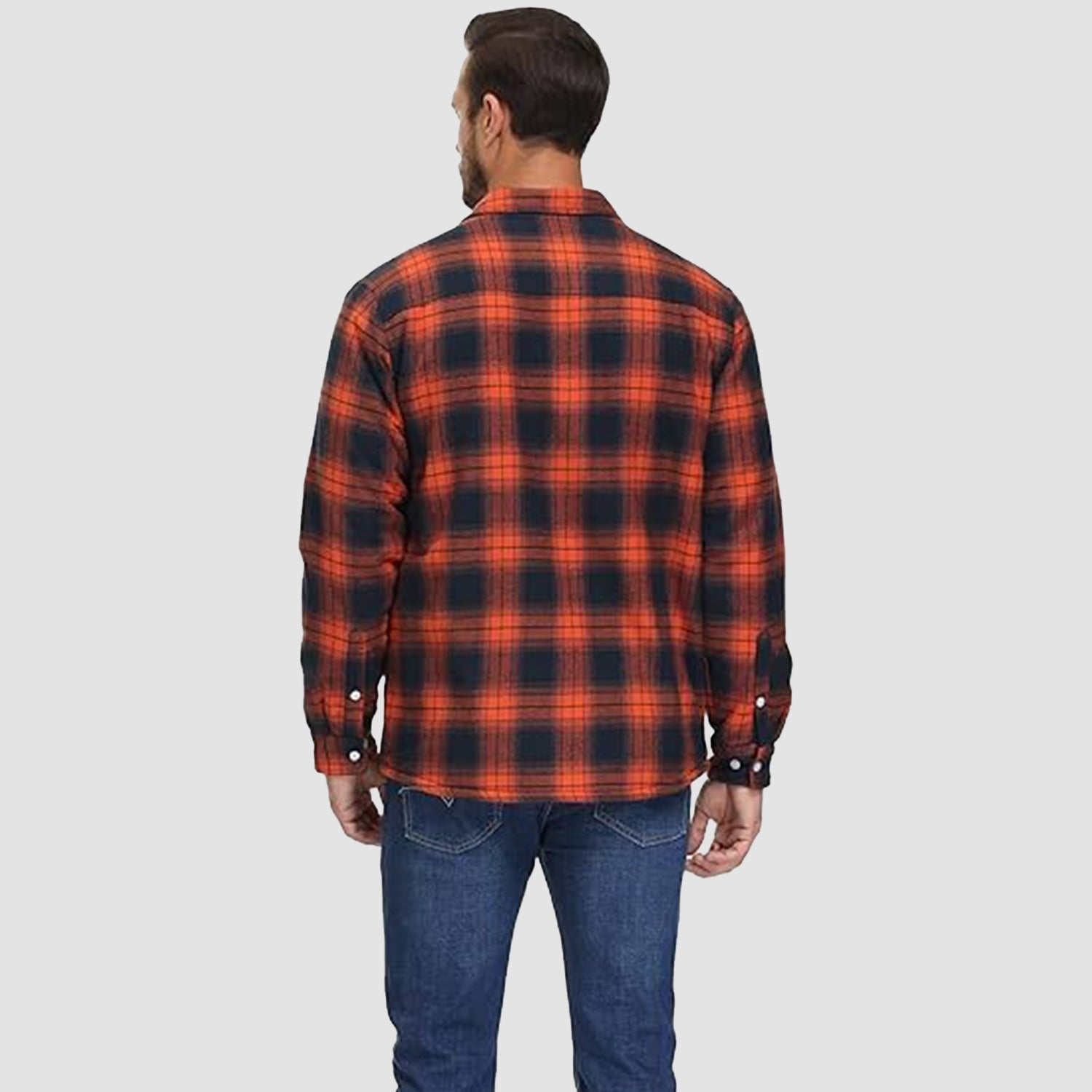 Flanelljacke – Kariertes, Mit Fleece Gefüttertes Herren-Overshirt für den Winter-HauteBerlin