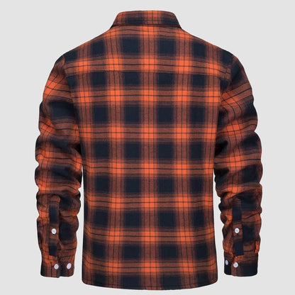 Flanelljacke – Kariertes, Mit Fleece Gefüttertes Herren-Overshirt für den Winter-HauteBerlin
