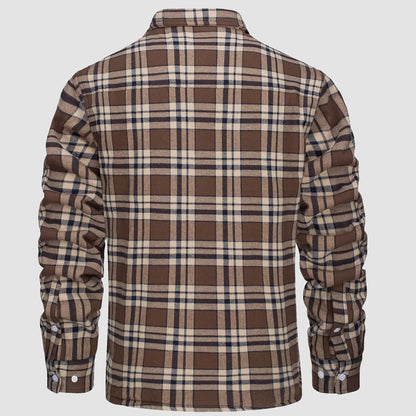 Flanelljacke – Kariertes, Mit Fleece Gefüttertes Herren-Overshirt für den Winter-HauteBerlin