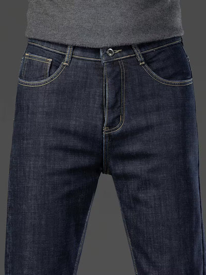 Fleecegefütterte Jeans – Stretchjeans mit geradem Bein für Männer-HauteBerlin