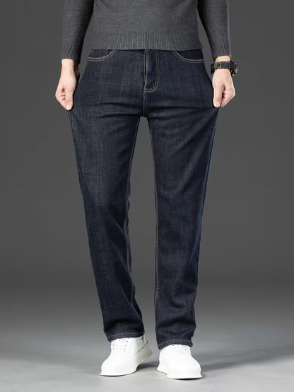 Fleecegefütterte Jeans – Stretchjeans mit geradem Bein für Männer-HauteBerlin