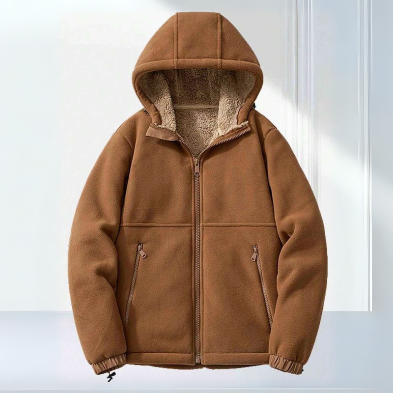 Fleecegefütterter Hoodie | Warm | Mit Reißverschluss | Winter-Hoodie | Herren-Hoodie-HauteBerlin