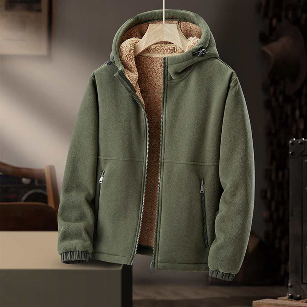 Fleecegefütterter Hoodie | Warm | Mit Reißverschluss | Winter-Hoodie | Herren-Hoodie-HauteBerlin