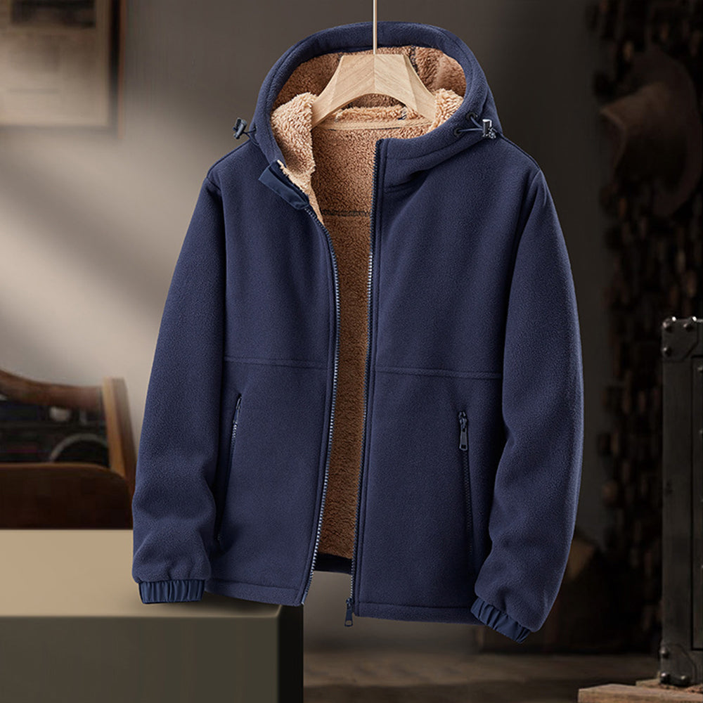 Fleecegefütterter Hoodie | Warm | Mit Reißverschluss | Winter-Hoodie | Herren-Hoodie-HauteBerlin