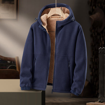 Fleecegefütterter Hoodie | Warm | Mit Reißverschluss | Winter-Hoodie | Herren-Hoodie-HauteBerlin