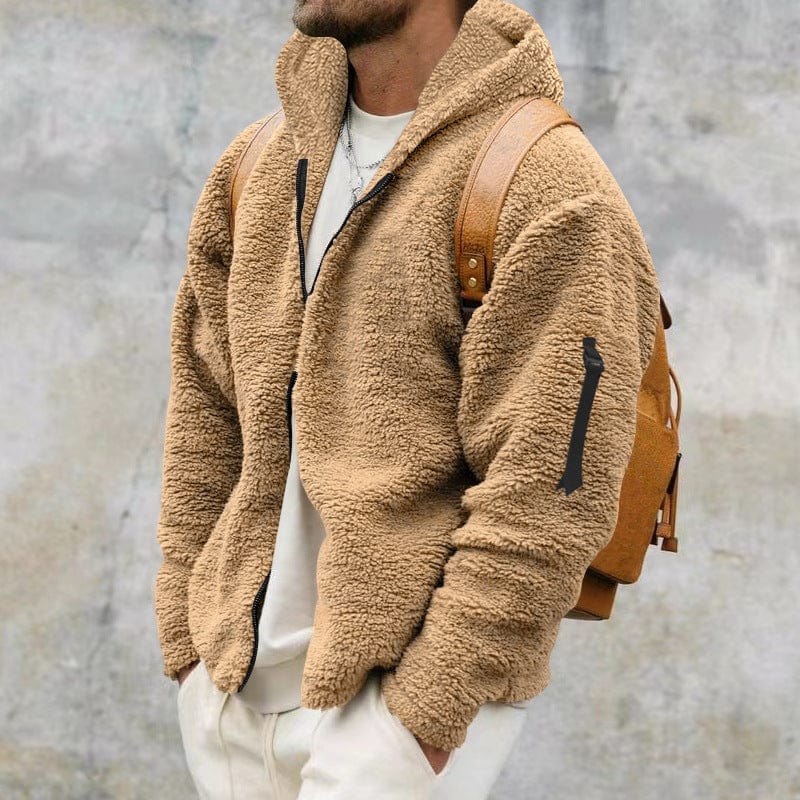 Fleecejacke | Kapuze | Full Zip | Teddyjacke | Herrenjacke-HauteBerlin