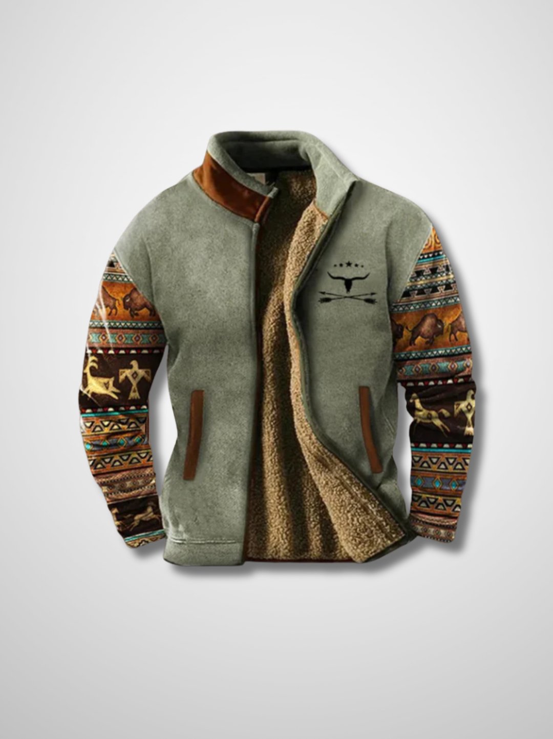 Fleecejacke - Warme Zip-Up Sherpa gefütterte Herrenjacke für den Winter-HauteBerlin