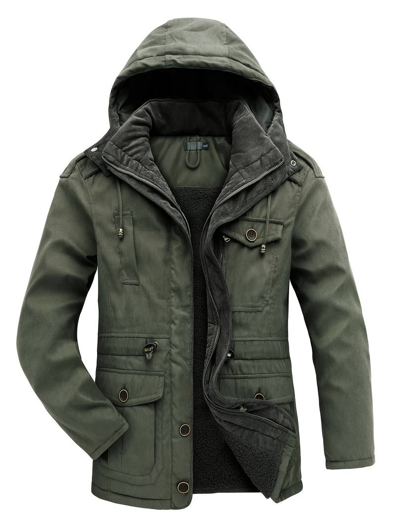 Frachtjacke – Winterparka mit Kapuze, Fleecefutter und Taschen-HauteBerlin