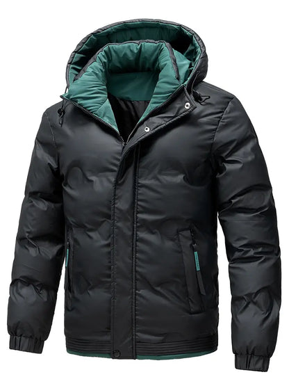 Gepolsterte Jacke | Warm | Mit Kapuze | Daunenjacke | Herren-Wintermantel-HauteBerlin