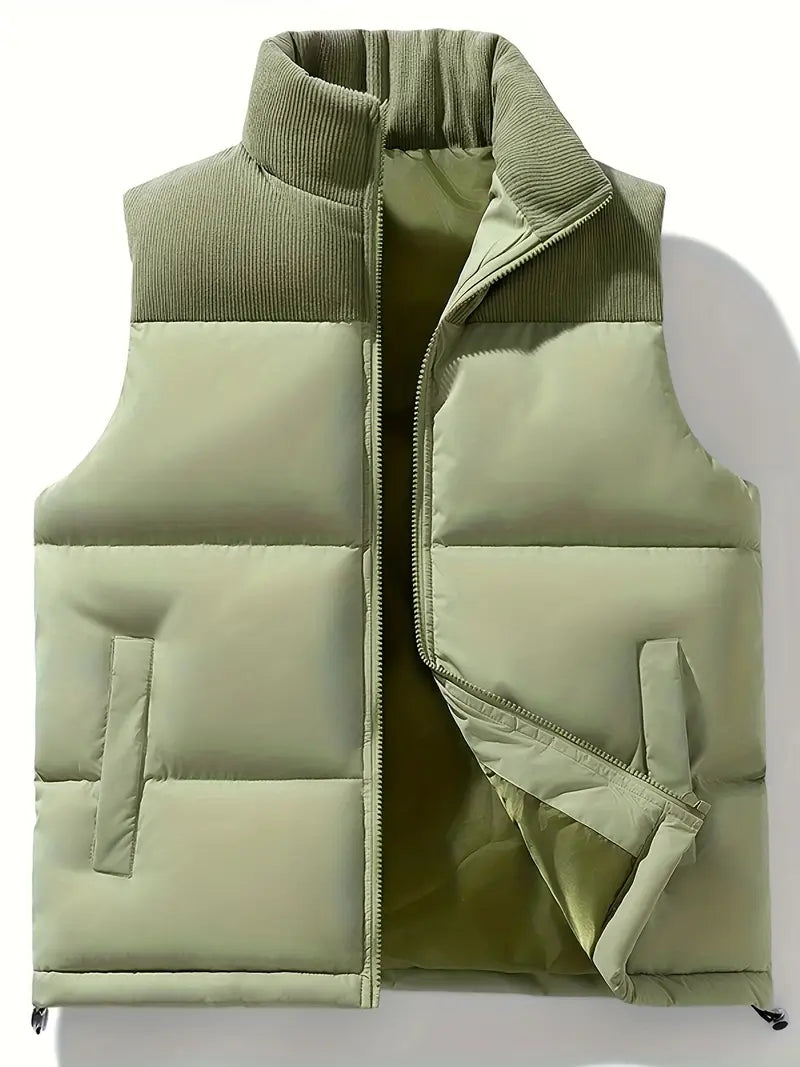 Gepolsterte Weste – mit Reißverschluss – Bodywarmer – Daunenweste – Herrenweste-HauteBerlin
