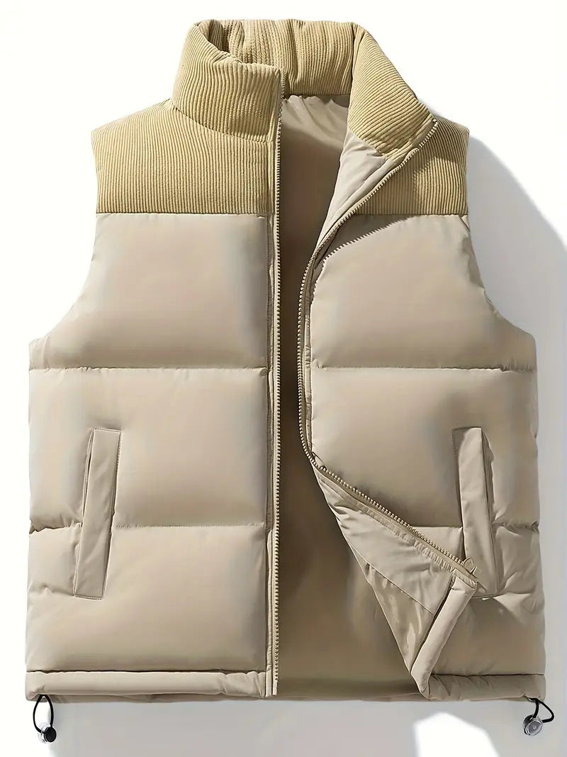 Gepolsterte Weste – mit Reißverschluss – Bodywarmer – Daunenweste – Herrenweste-HauteBerlin
