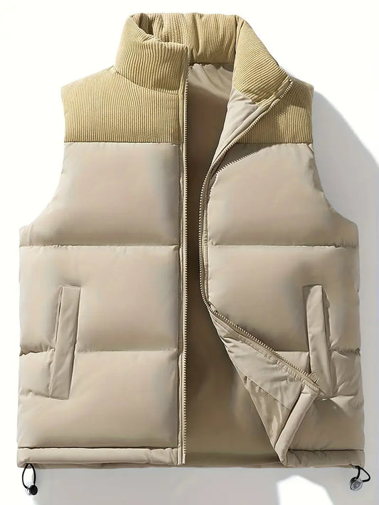 Gepolsterte Weste – mit Reißverschluss – Bodywarmer – Daunenweste – Herrenweste-HauteBerlin