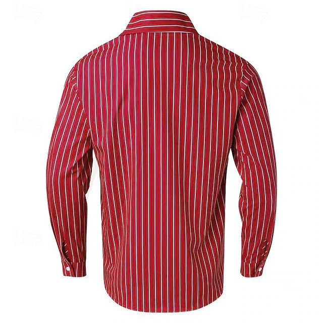 Gestreiftes Hemd | Langarm | Slim Fit | Hemd mit Knöpfen | Herrenhemden-HauteBerlin