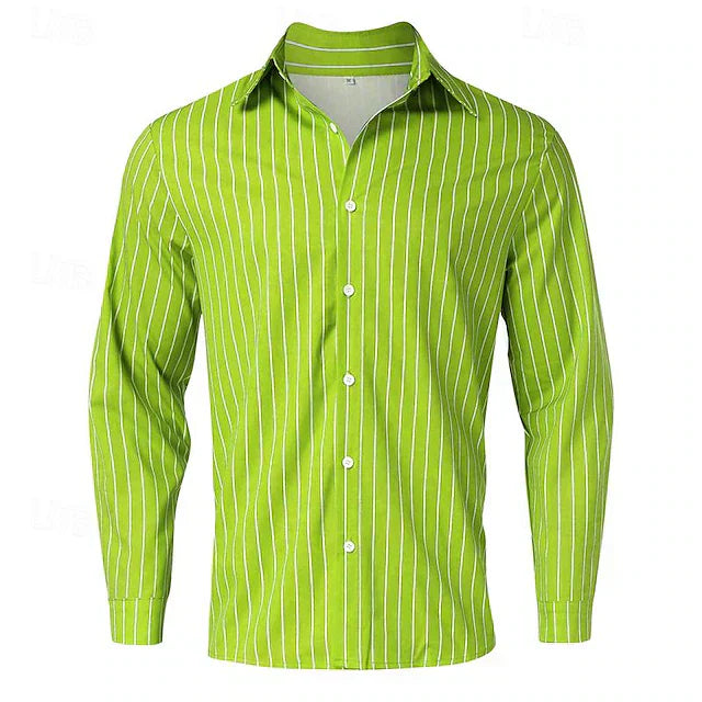 Gestreiftes Hemd | Langarm | Slim Fit | Hemd mit Knöpfen | Herrenhemden-HauteBerlin