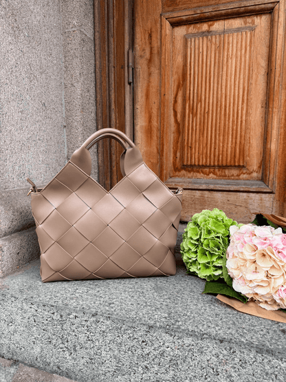 Gewebte Handtasche – groß – strukturiert – Tragetasche-HauteBerlin