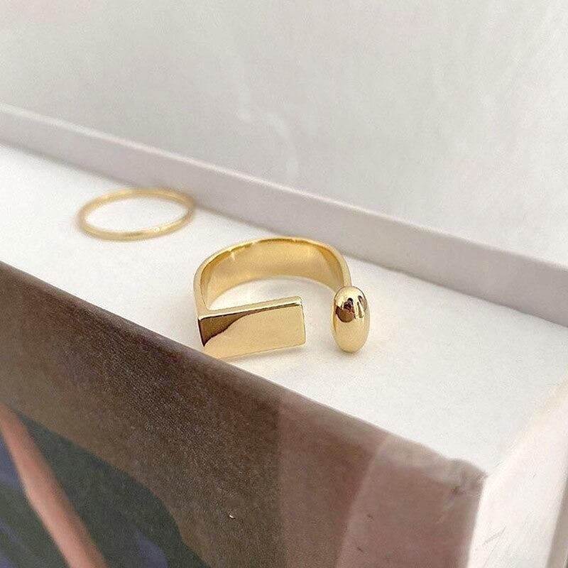 Goldring Damen | Vergoldet | Geometrisch Verstellbar-HauteBerlin