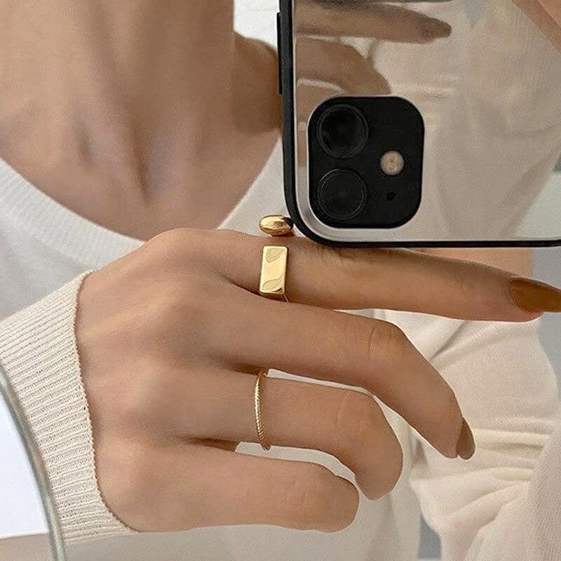 Goldring Damen | Vergoldet | Geometrisch Verstellbar-HauteBerlin