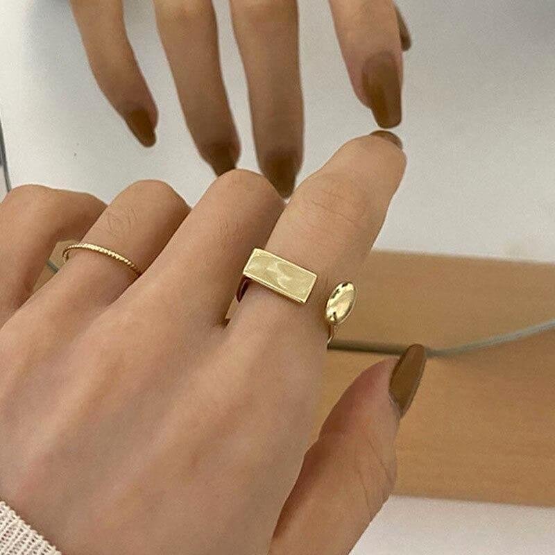 Goldring Damen | Vergoldet | Geometrisch Verstellbar-HauteBerlin