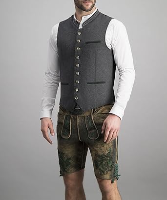 Graue Weste - Klassische ärmellose einreihige Anzugweste für Männer-HauteBerlin