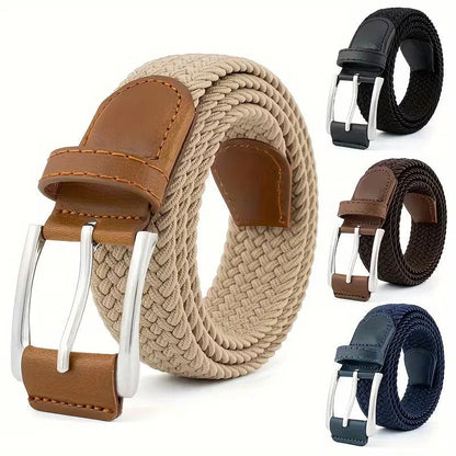 Gürtel Herren Geflochten | Stretch Stoffgürtel | Dornschließe | 112 cm-HauteBerlin