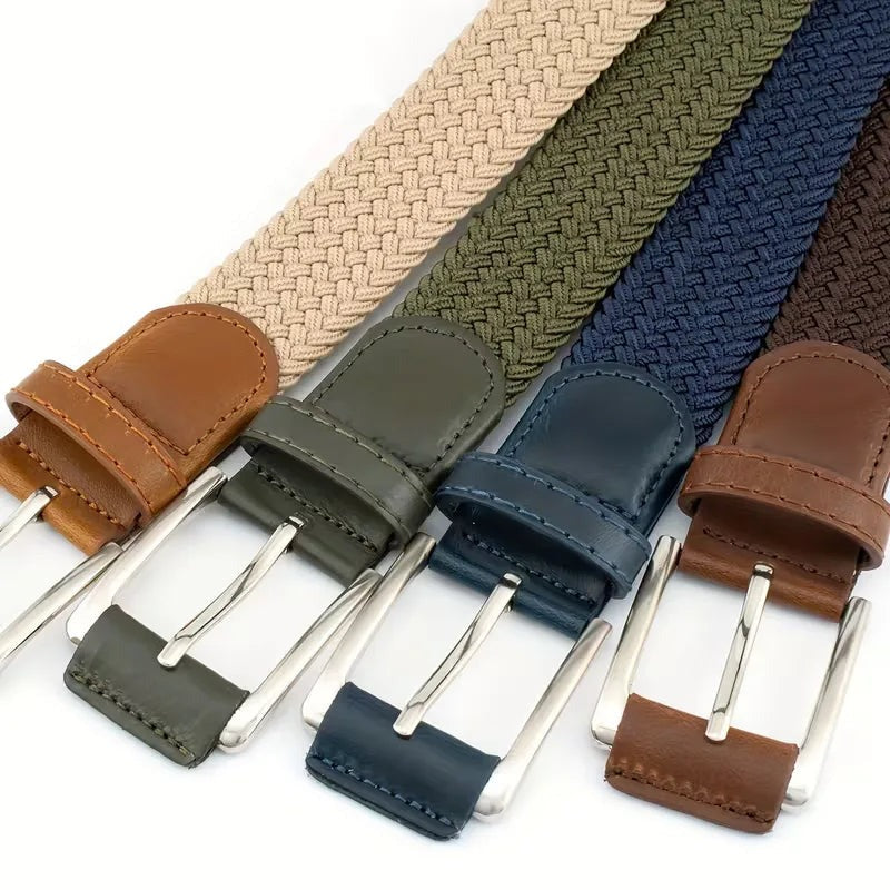 Gürtel Herren Geflochten | Stretch Stoffgürtel | Dornschließe | 112 cm-HauteBerlin