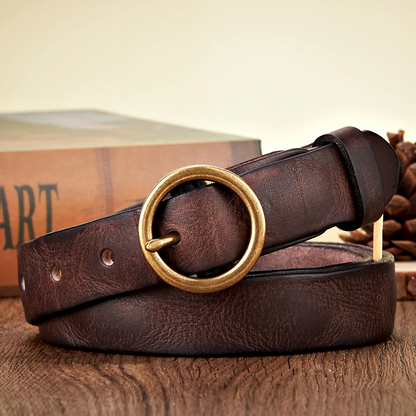 Gürtel Herren | Ledergürtel | Rundschnalle | Vintage Optik-HauteBerlin