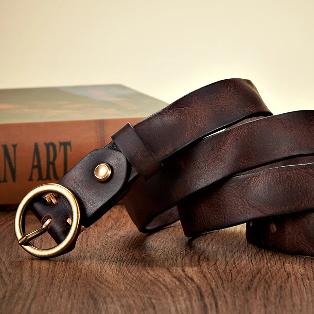 Gürtel Herren | Ledergürtel | Rundschnalle | Vintage Optik-HauteBerlin