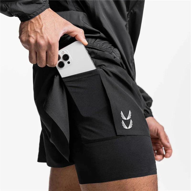 Gym Shorts | Drawstring | 2-in-1 | Sport Shorts | Herren Laufshorts-HauteBerlin